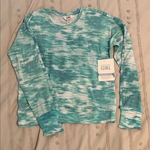 Athleta Teal and White Long Sleeve Sweatshirt